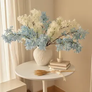 Dense Lilac Artificial Flowers Faux Cherry Blossom Arrangements for Wedding Ceiling Decor Luxury Home Display Floral Installations Photography Backdrop Silk Light Purple Fruit Plants