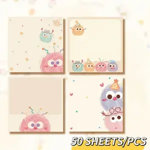 4 Pack Colorful Round Sticky Notes, Non-Stick Creative High-Quality Multi-Purpose Square Notepads, Office and Home Use, No Adhesive Notebook