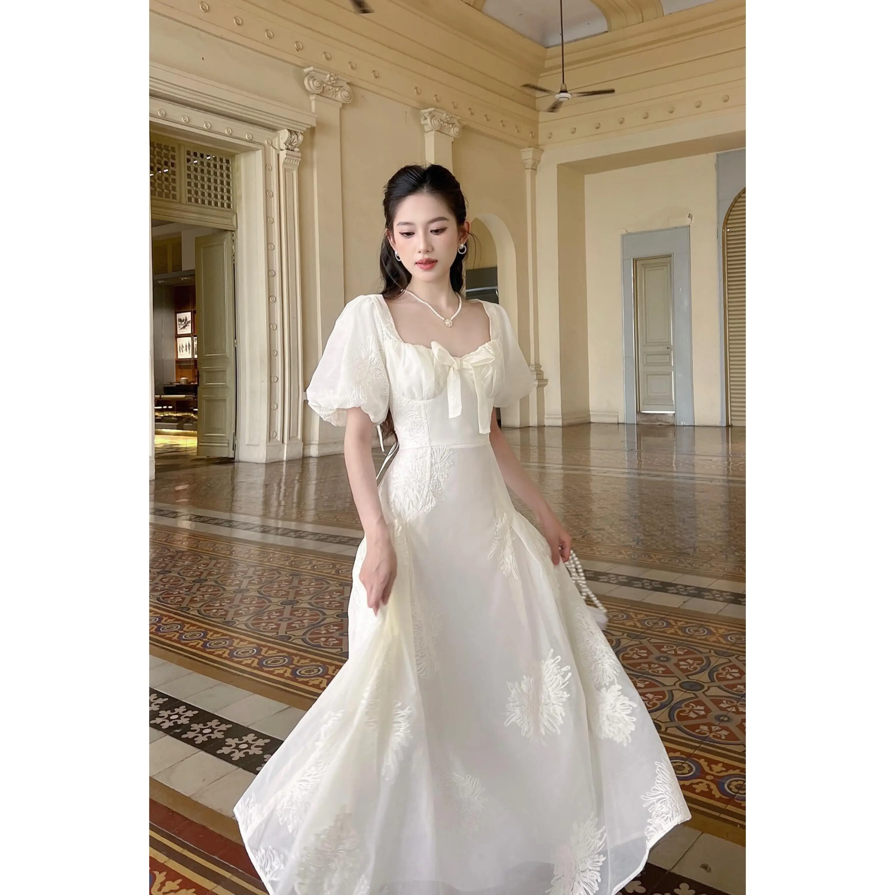 roman yellow dress