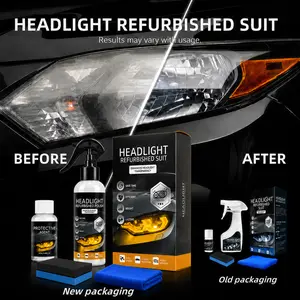 DEBEIDi Car Headlight Restoration Kit, Headlight Lens Cleaner & Coating for Yellowed Oxidized Foggy Headlights, Clear Shine Renewal Set
