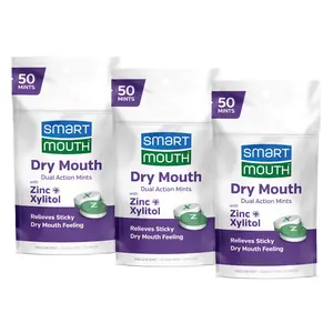 SmartMouth Dry Mouth Dual-Action Mints (3 Pack) | Sugar-Free With Zinc & Xylitol
