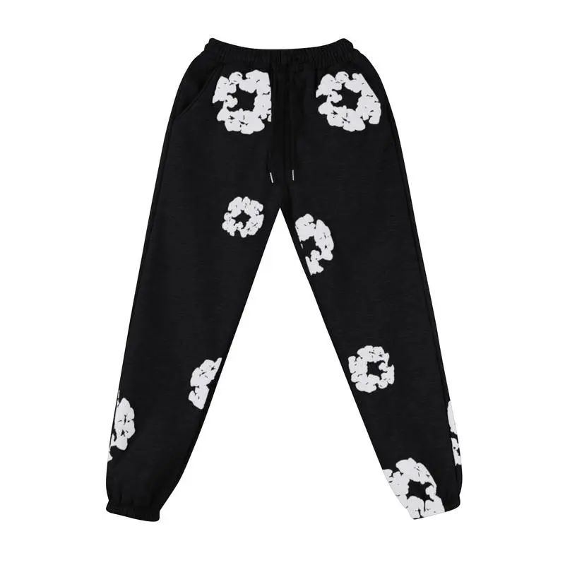 Foam black pants [white floral wreath]