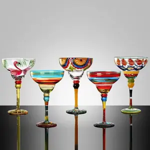 Elegant designer creation, personalized and creative Margaret cup, cocktail cup, hand-painted crystal glass goblet