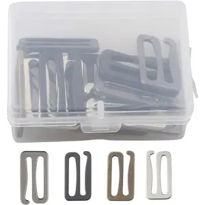 1 Box Mixed Color Metal Replacement Bra Strap Slide Hook Swimsuit Bra Hooks (1 inch - 40pcs)