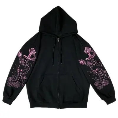 Pink Skeleton Zipper
