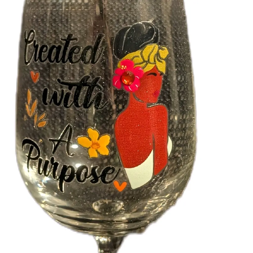 Custom Wine Glass, Personalized Etched Glass for Weddings, Birthdays, 12oz Stemmed Drinkware