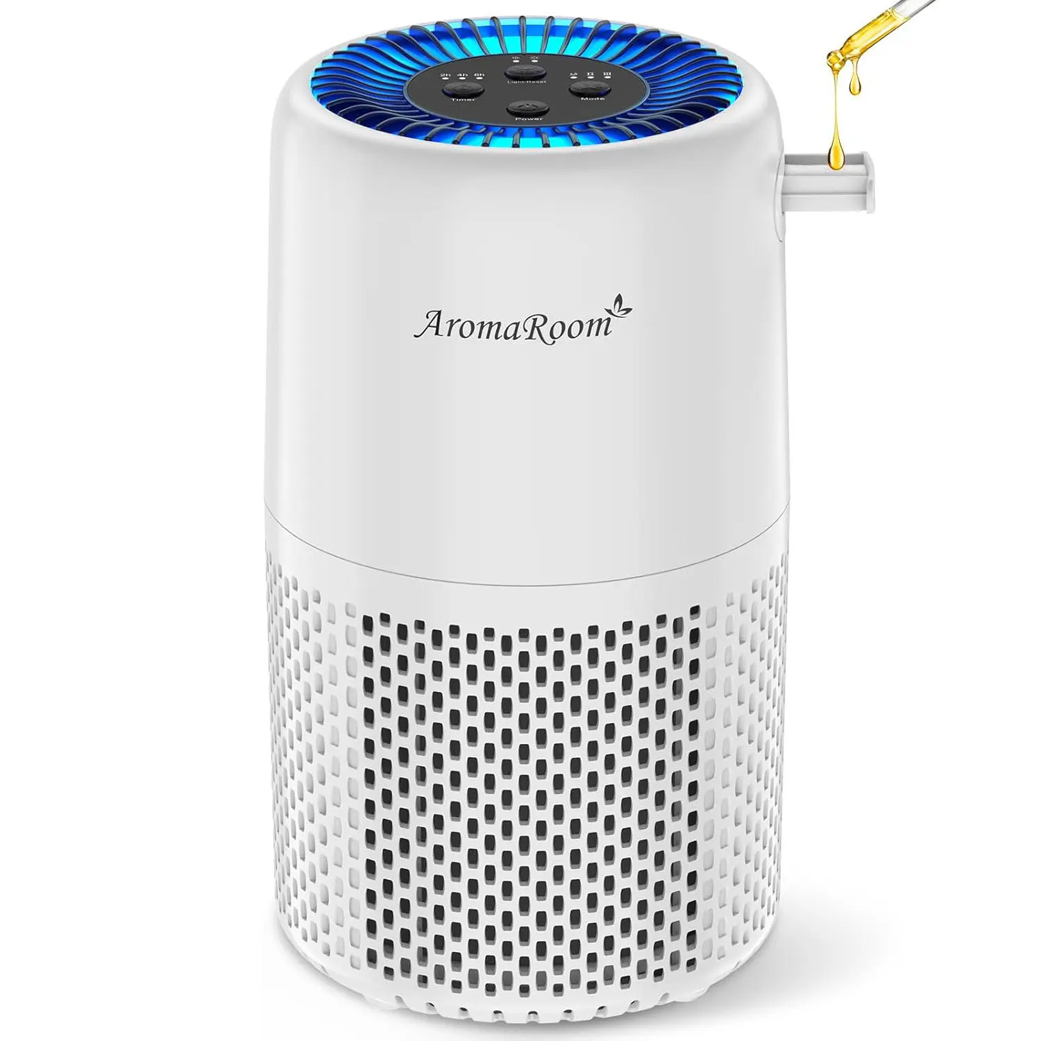 AromaRoom True HEPA Air Purifier for Bedroom, Baby Room Air Cleaner for Smoke Pollen Dander Hair, Quiet Sleep and Time Mode, Aromatherapy, Portable Small, Office, Living Room