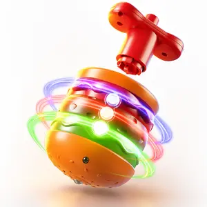 Musical LED Spinning Top Wind-Up Toy - Colorful Light Effects, Smooth Rotation | Perfect Kids Gift