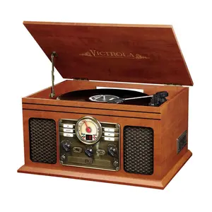The Quincy 6-in-1 Nostalgic Record Player - Mahogany