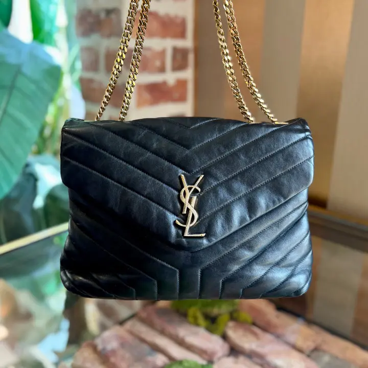 Pre-owned Yves Saint Laurent Leather Crossbody Bags SAINT LAURENT Black Lou Lou Crossbody