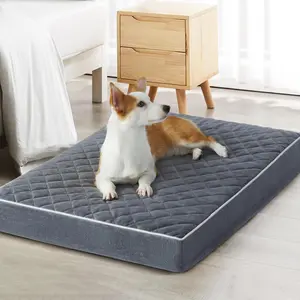 Orthopedic XXL Dog Bed for Crate Waterproof Extra Large Dogs Bed with Removable Washable Cover Multi-Needle Quilting dogbeds style Crate self  warming bed