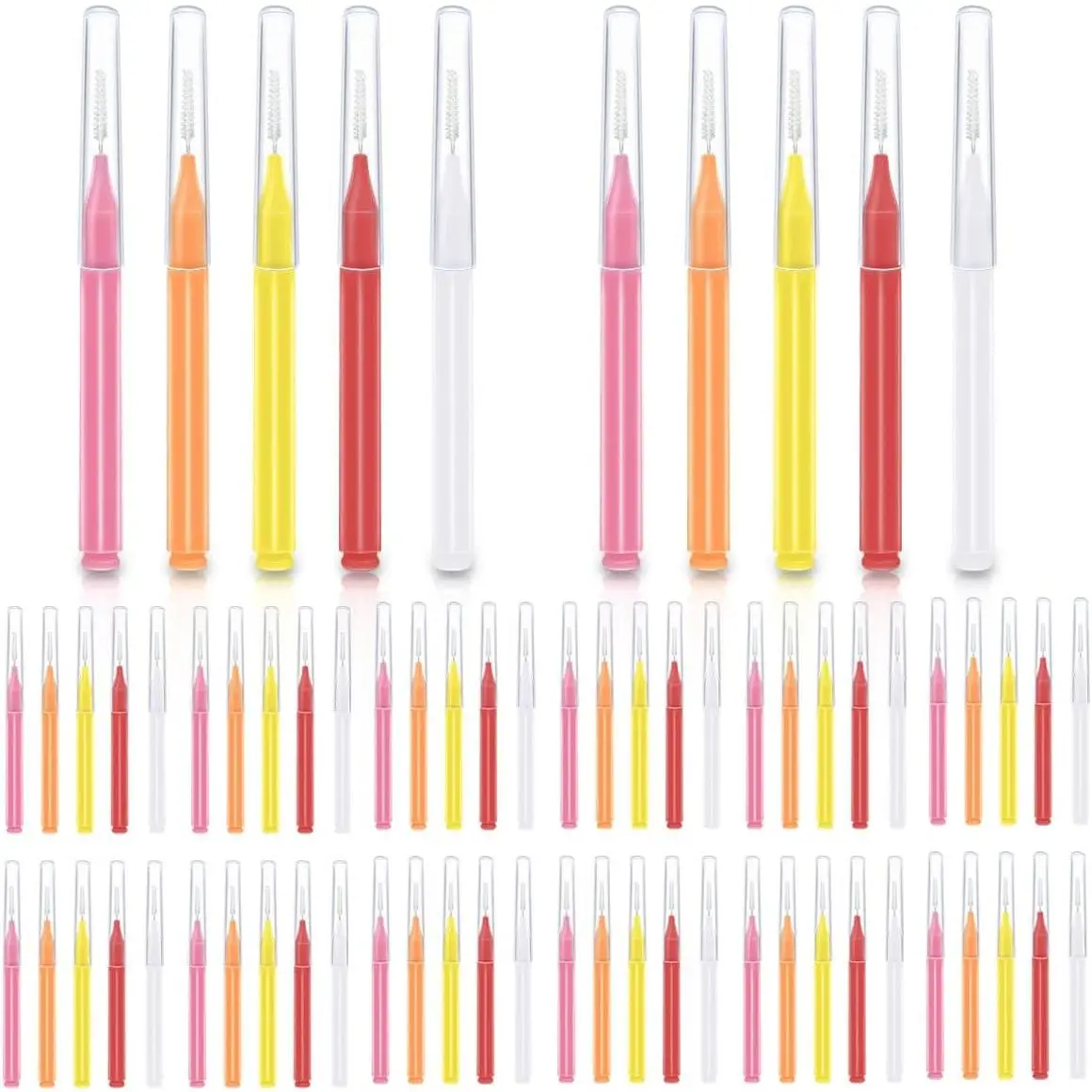 75 Pieces Braces Brush for Tooth Dental Tooth Flossing Braces Brush Toothpick for Interdental Cleaning Oral Tooth Cleaning Tool for Dental Hygiene Bendable Flosser Head Tooth Cleaner 5 Colors Floss
