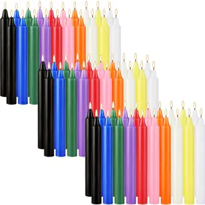 60 Pack Mini Taper Spell Candle-4 Inch Multi-Colored Candle Sticks-for Home Decor Kitchen Decor Wedding Decoration-10 Colours