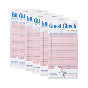 6 Pack Pink Guest Checks Books for Servers Server Note Pads, Waitress Notepad for Restaurants, Waiter Checkbook, Paper Checks 50 Sheets Per Pack, 300 Total Tickets