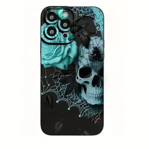 Black Eyes Deep Skull TPU Anti-Drop All-Inclusive Precision Protective Case, Suitable for iPhone iphone  17 pro cases Air 16 15 14 13 12 11 Plus Promax Pro Max & Samsung S25 Ultra