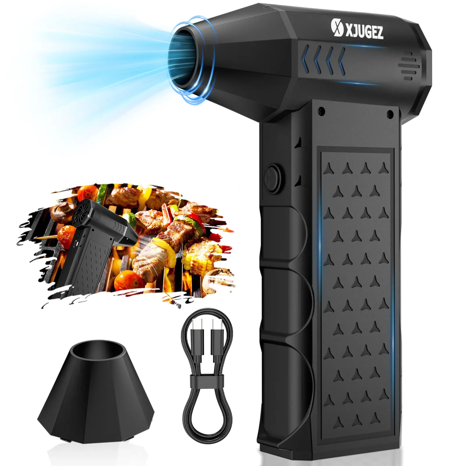 Compressed Air Dust Collector Mini Blower Turbofan, Cordless Electric Cleaner, Rechargeable Blower for Keyboard PC, Home & Car Use, Small Gift for Men, Portable Air Blower