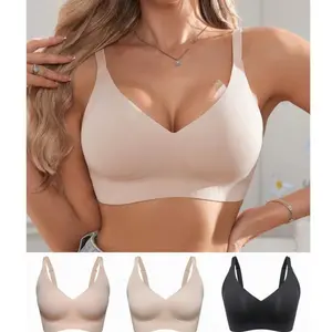 3pcs/Set Wireless Jelly Bra, Comfortable & Soft Women's Fashion Bra