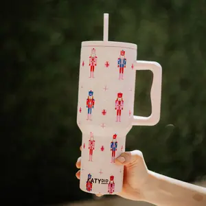 NUTCRACKERS CHRISTMAS 38 OZ TUMBLER W/ HANDLE