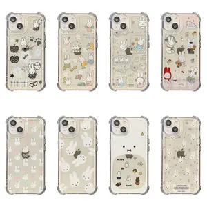 Cute Miffy Kawaii Rabbit Y2K Fashion INS Unique Artistic Design Phone Case for IPhone 17 16 15 14 13 12 11 Pro Max Plus Air Protective Shockproof Drop-proof Retro Stylish Gift