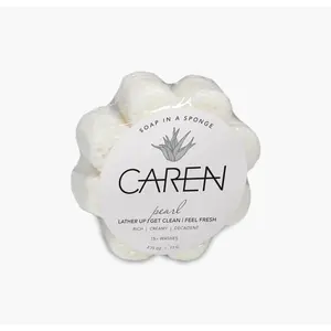 Caren Shower Soap Sponge | Pearl | White