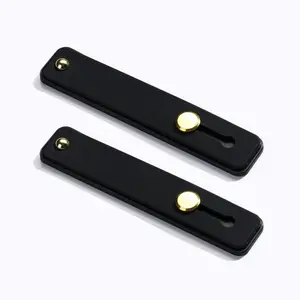 Phone Grip 2 count Black Universal Sticky Finger Strap Holder for Smartphone or Cell Phone Case