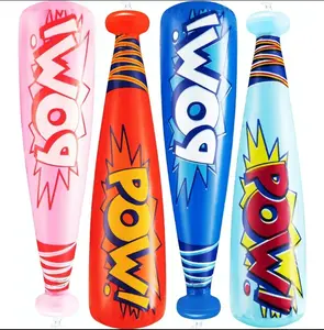 18 Inch Inflatable Baseball Bat Set, 4 Pcs Assorted Color Inflatable Toys with Mini Air Pump, Kids Birthday Party Favors, Carnival Game Prizes and Party Decor Supplies