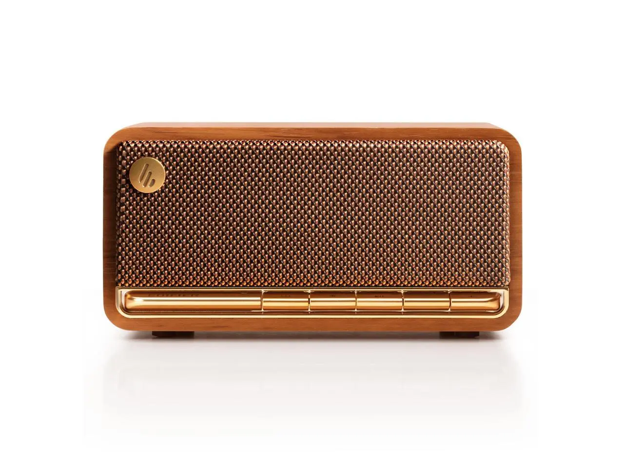 Edifier MP230 Portable Bluetooth Speaker, Wireless Speaker with Stereo Sound for Outdoor Travel, 10-Hour Playtime, Supports USB Soundcard/Micro SD, 20W RMS - Classic Wooden