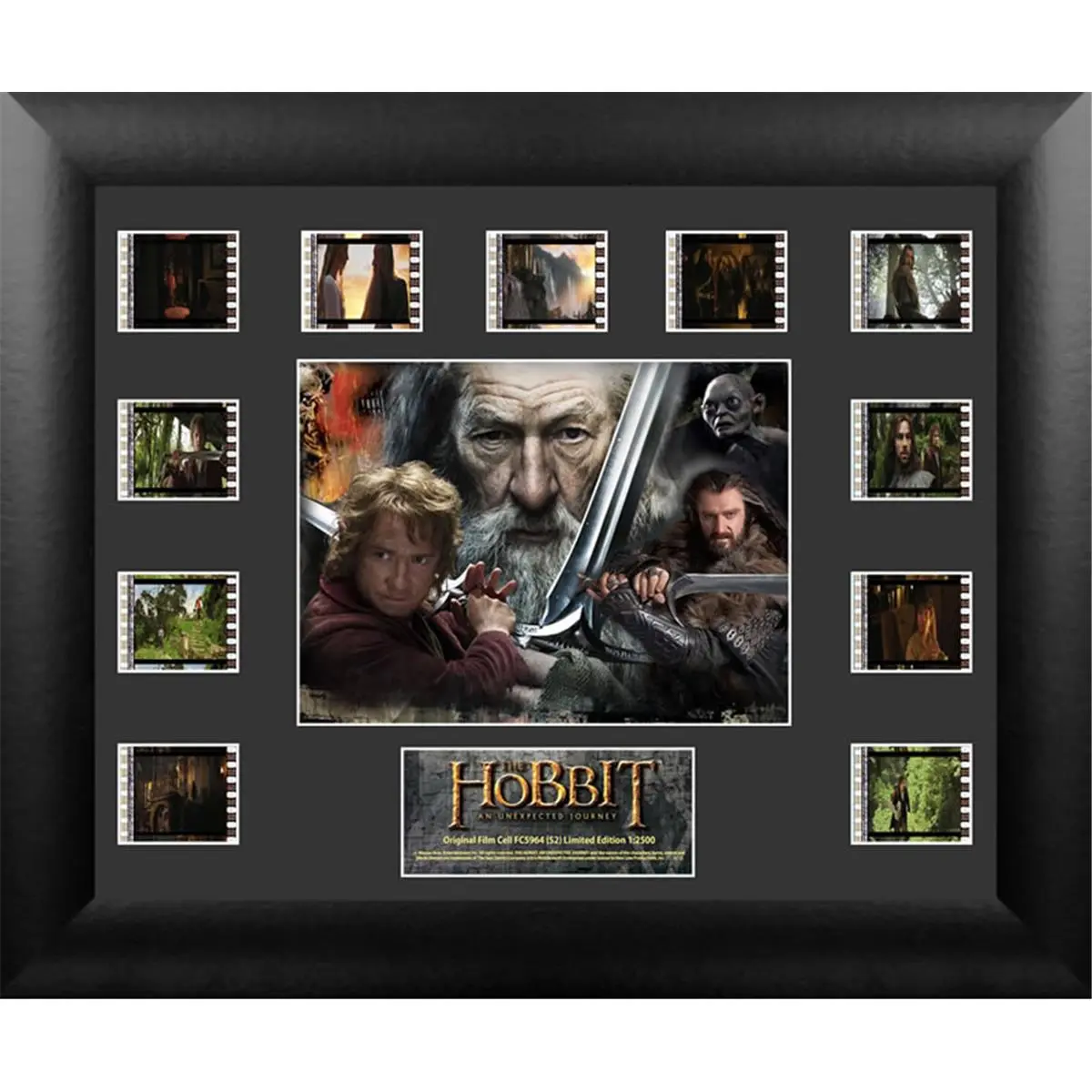 212 MAIN Numbered Limited Edition MDF Frame Real Film Cells Print - The Hobbit: An Unexpected Journey S2 Mini Movie Scenes, 13x11in Rectangle Wall Art Decoration for Hobbit Fans (Numbered Plaque)