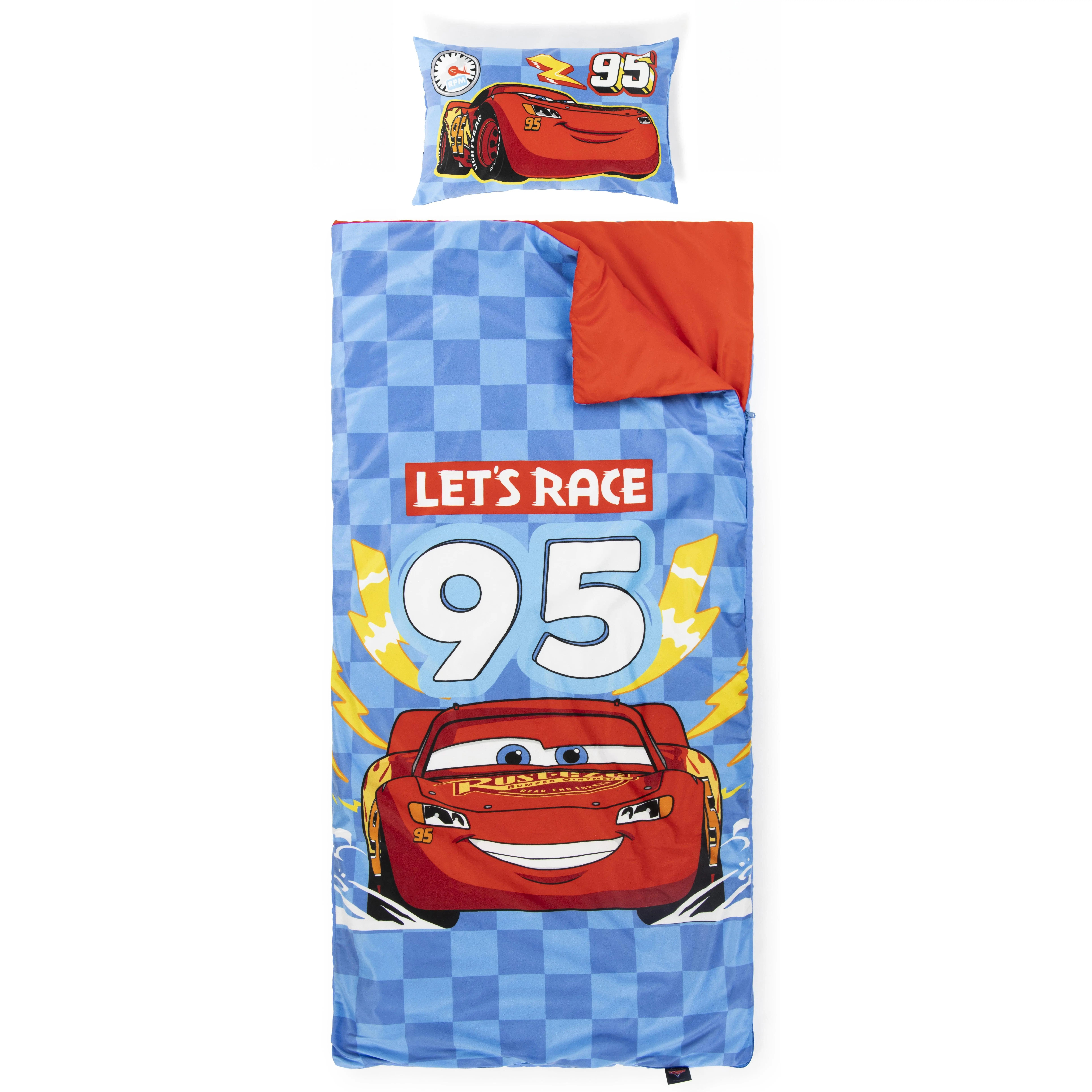 Jay Franco Kids Disney Cars 2 Piece Set Indoor Sleeping Bag for School and Sleepovers
