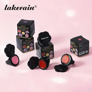 Lakerain Ring Rouge Lip & Cheek Balm, Ring-Style Portable Makeup, Creamy Moisturizing Tint for Lips & Cheeks, Hydrating, Buildable Color, 4 Versatile Shades for Easy Touch-Ups, Ideal for Everyday Wear, Parties On-the-Go Looks