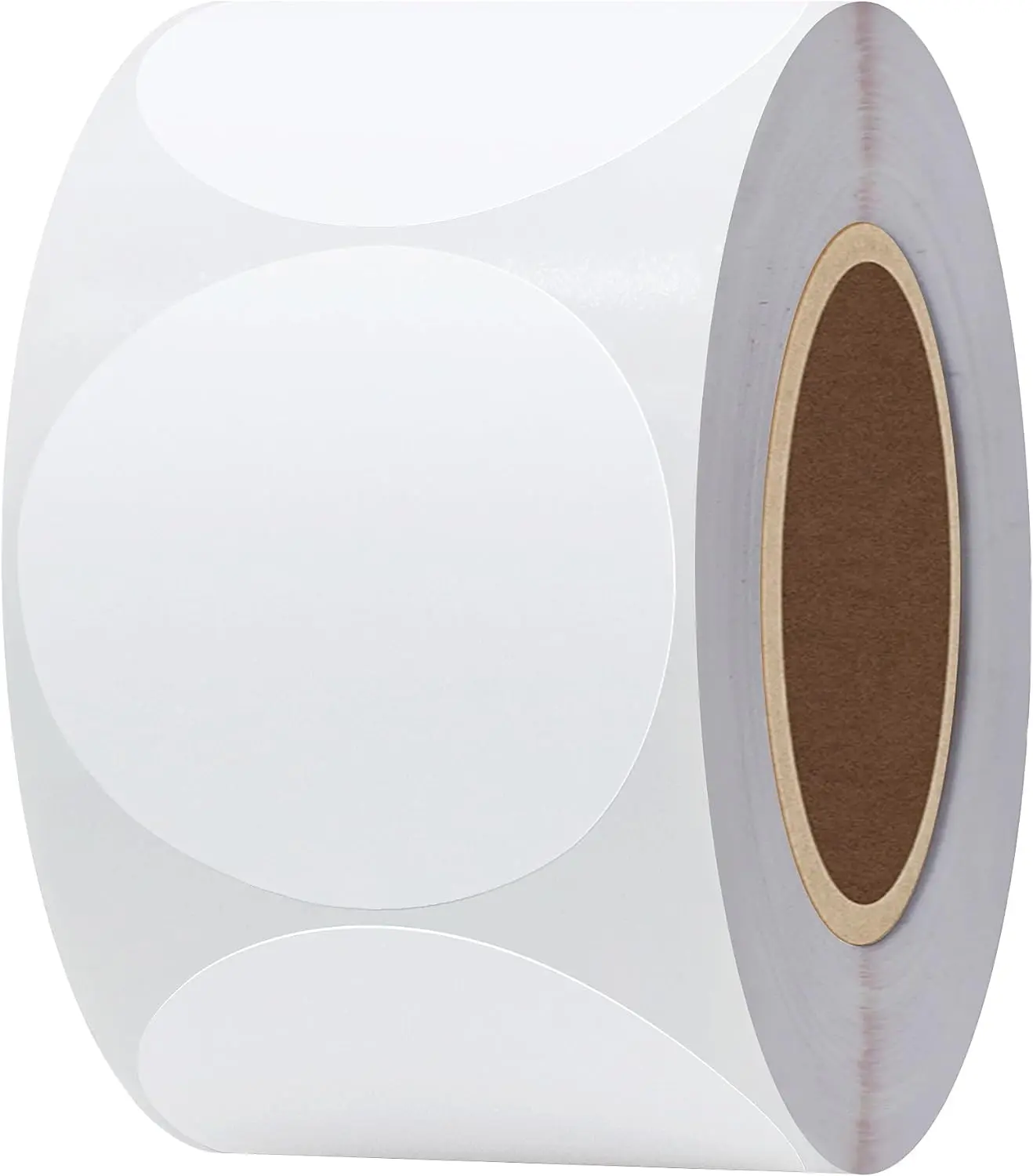 2 inch Circle Color Direct Thermal Stickers Shipping Labels for Barcodes,Name Tag,DIY Logo Design,QR Code,Inventory Compatible with Zebra,Rollo and More-750 pcs (2 inch,White)