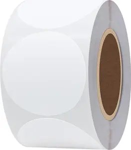 2 inch Circle Color Direct Thermal Stickers Shipping Labels for Barcodes,Name Tag,DIY Logo Design,QR Code,Inventory Compatible with Zebra,Rollo and More-750 pcs (2 inch,White)