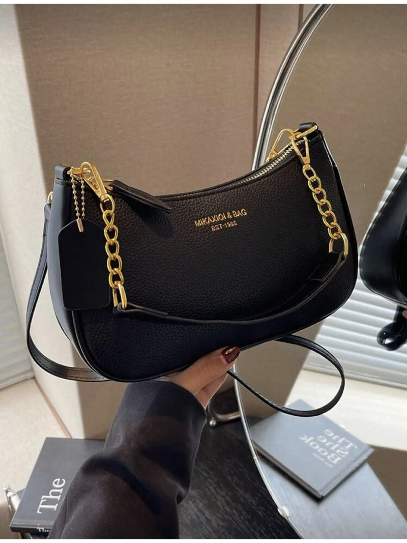 Women's Solid Color PU Leather Fashionable Shoulder Bag Multi-functional Commuter Crossbody Bag Suitable for Commuting Adjustable Strap Crossbody Shoulder Handbag