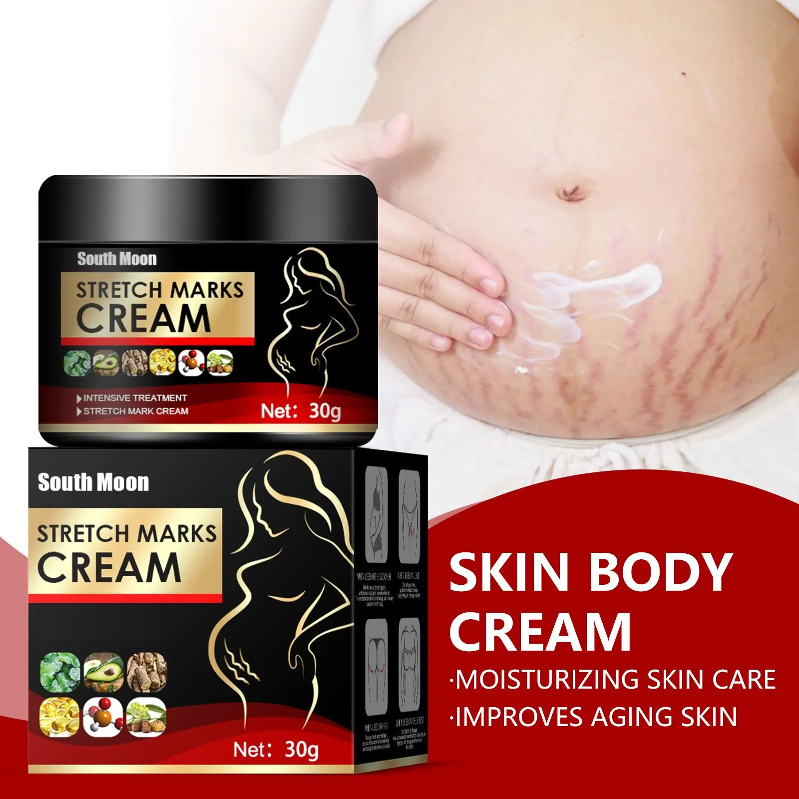 South Moon Postpartum Stretch Mark Lotion - Maternity Must-Have Nourishing Hydration Body Cream with Skin-Nourishing Formula for Women's Daily Use (Beauty & Personal Care, Body Moisturizer)