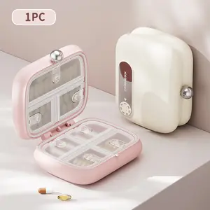 Travel Pill Organizer Box , 7 Compartments Portable Mini Pill Case, Daily Medication Organizer Storage Pill Container for Pocket Pharmacy Tablet