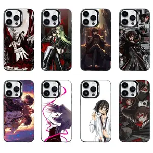 Anime Code G-Geass Cool Phone Cases For iPhone 17 Promax Pro Air 16 Plus 15 14 13 12 11 Black IMD Mattle Shockproof Protective Cover Gift For Birthday Christmas Halloween
