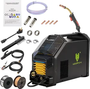 【fathersdaygift】6-in-1 250A Aluminum MIG Welder, 110V/220V Portable with LCD Display & 45° Beveled Nozzle, Gas/Flux MIG, Lift TIG, ARC, Spot Welding – Dual Voltage for Pro & DIY fathersdaygift