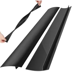 2 Pack Silicone Stove Counter Gap Covers, Heat Resistant Stove Gap Filler, 21 Inch Black Stove Guard for Counter, Easy to Clean