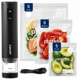 Plateful Electric Vacuum Sealer | Includes Bags & Charger Portable Bag Vacuum Sealer For Food Storage