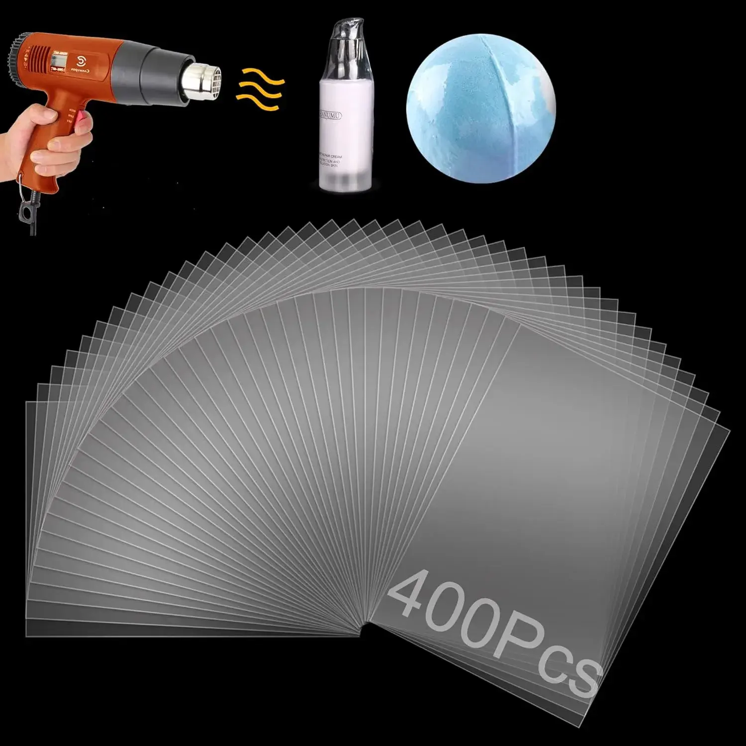 400-Pack 4x6 Inch Clear PVC Shrink Wrap Bags – Heat Seal Film for Soap, Bath Bombs, Shoes, Jars, Gifts & Tumblers | Ideal for DIY Projects