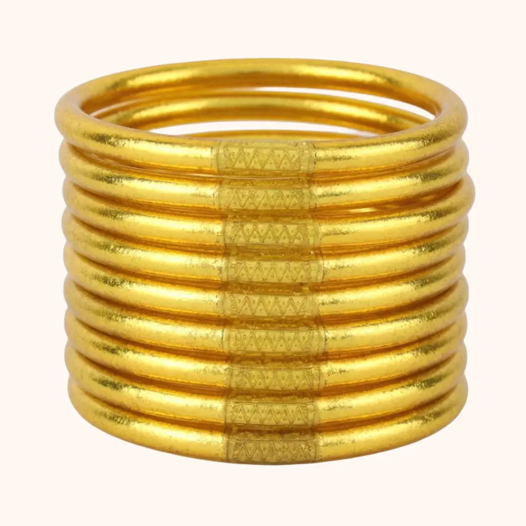 Gold All Weather Bangles® (Set of 9) - Serenity Prayer