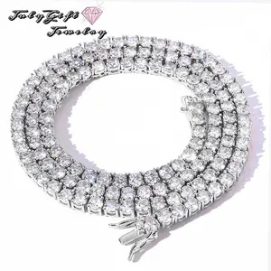 Tennis Necklace,  3.0mm/4.0mm/5.0mm Round Classic Tennis Necklace 16/18/20/22/24 Inch