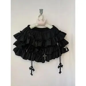 Elastic waist Harajuku Y2k short skirt women's Chick pleated subculture skirt design retro cake skirt Lolita, randomly gifted $5 (gift)Gift