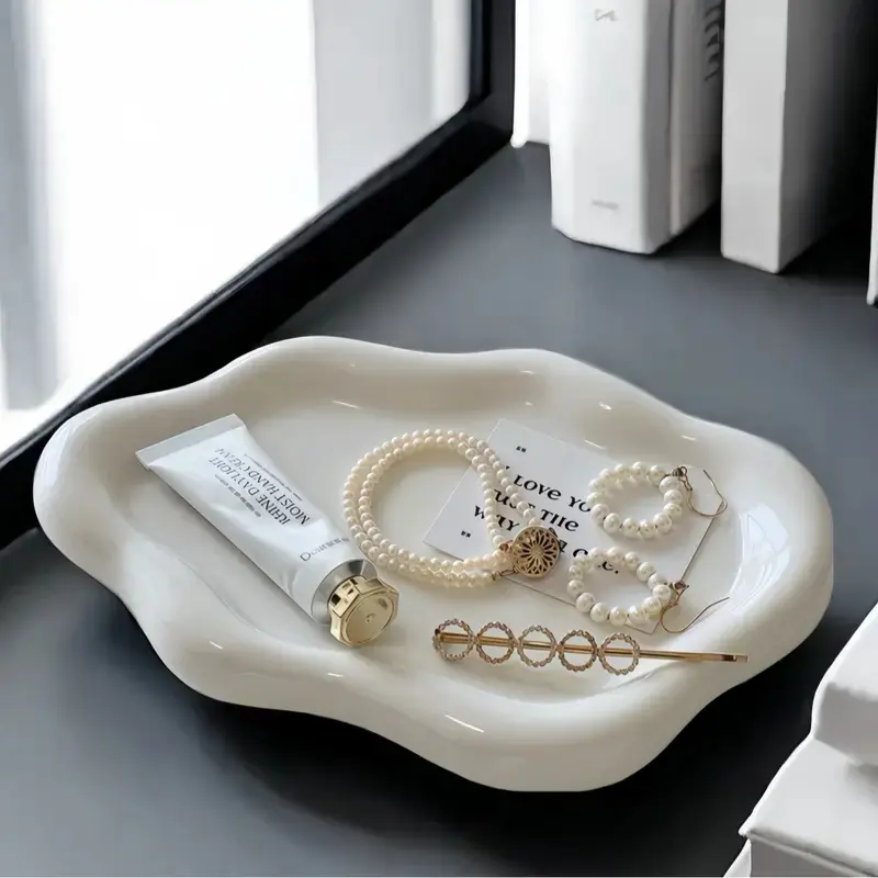 Cloud Tray for Jewelry Storage, Luxury Perfume Display Stand, Fashion Key Holder, Durable Plastic Box, Home Decor Organizer, Decorative Organizer, Desktop Storage Organizer, Stylish Organizer
