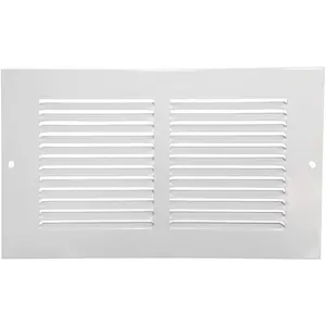 Air Return Grille for 10"x4" Vent Opening - Heavy Duty Steel - Finish - Includes Screws - Louvered Design - Paintable Vent Cover - Matte White - Consistent Air Flow