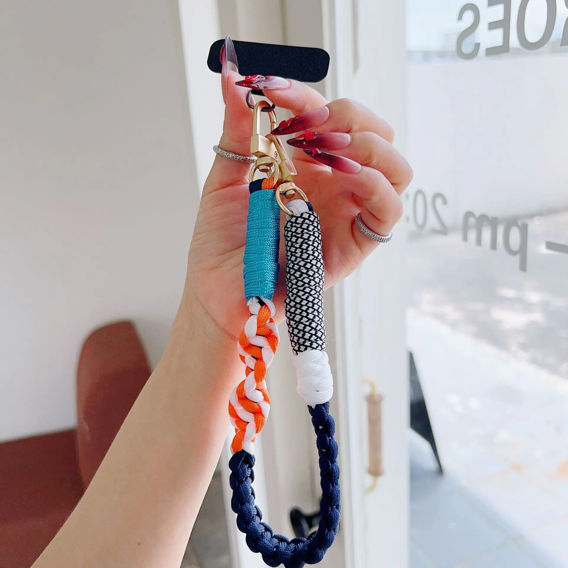 blue and orange color matching braided rope