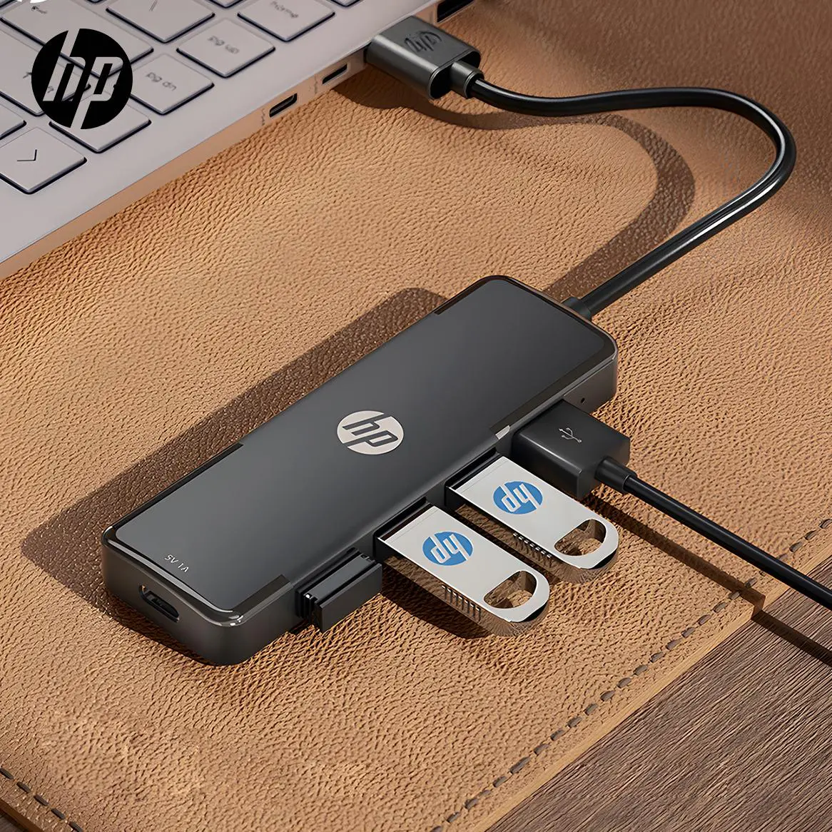 Hp Multi-Function Extension, 4 USB-C Ports, Compatible with Laptops, Tablets, Smartphones, Compact Power Adapter HUB, Fast Charging Solution, USB Hubs, USB Port Extender