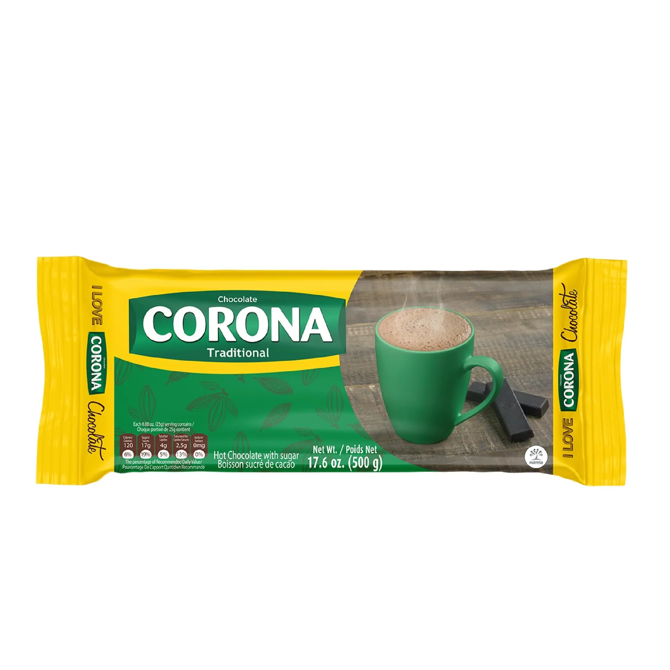 Corona Chocolate - Hot Chocolate - 500 g, 20 servings - Colombian Hot Chocolate bars Corona Chocolate - Hot Chocolate - 500 g, 20 servings - Colombian Hot Chocolate bars