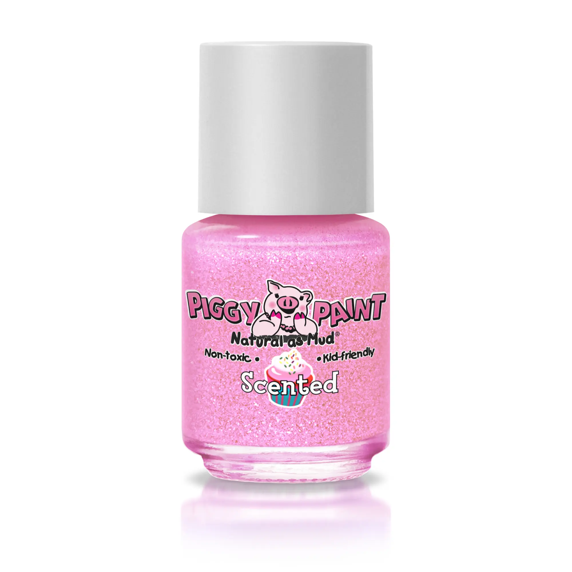 Piggy Paint Cupcake Cutie Scented Glitter Light Pink 0.25oz Non-toxic Vegan Water-based Formula Kid-friendly
