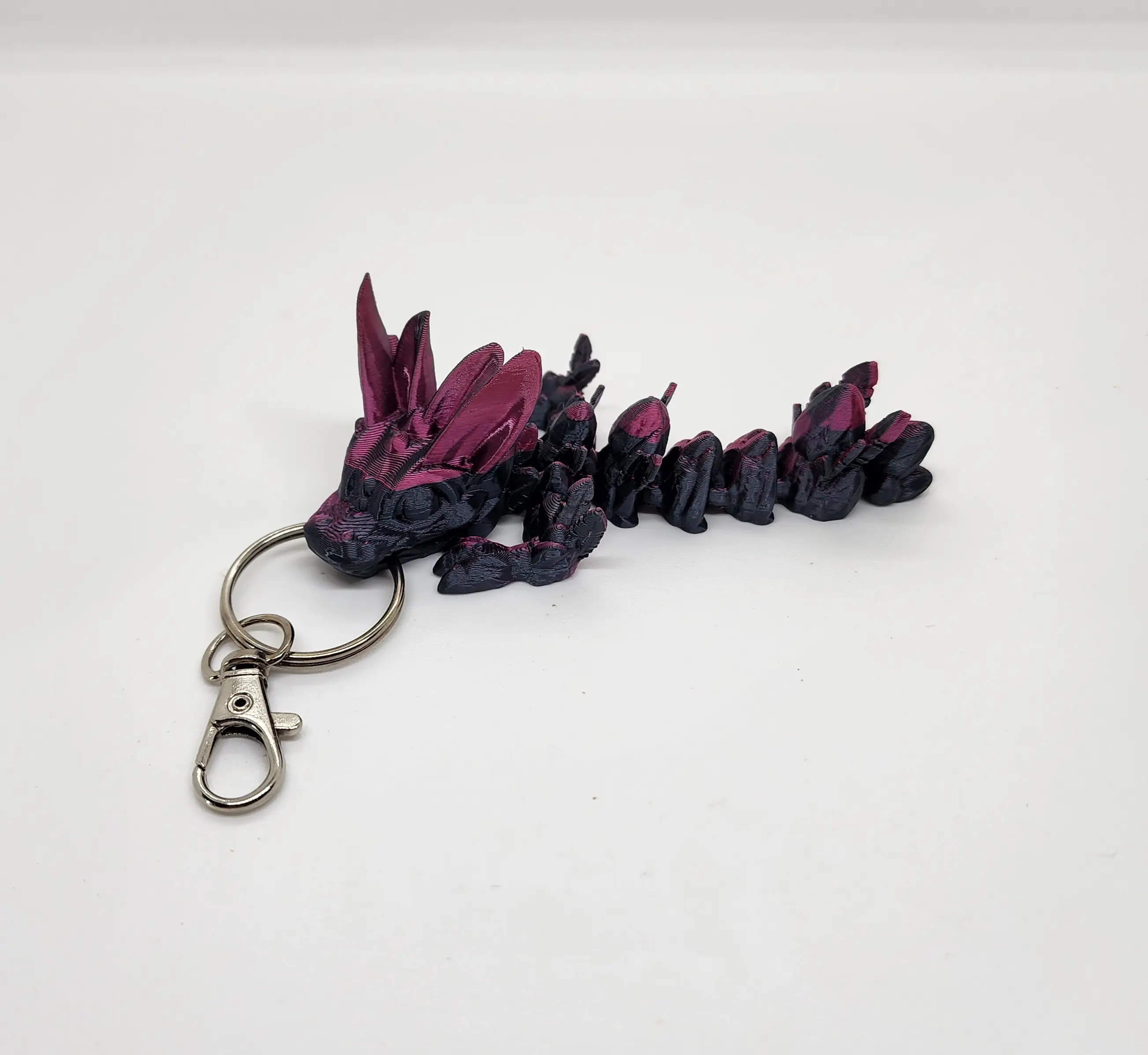 Tadling Dragon Keychain Crystal Rose Gem Clover Mothers Day Gift 3D Printed